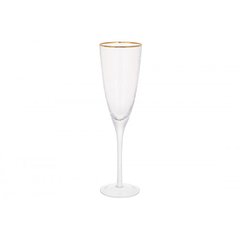 Келих скло "Donna" 280мл (шампанське) з золотим кантом №579-237/Bonadi/(4)(24)