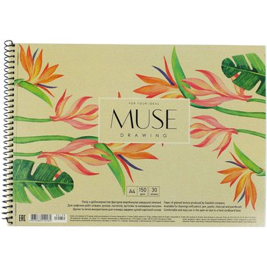 Альбом для малювання на пружині 30 аркушів A4 "Muse" крафт-картон (36) №PB-SC-030-159/Школярик/