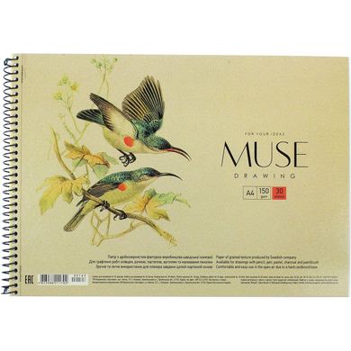 Альбом для малювання на пружині 30 аркушів A4 "Muse" крафт-картон (36) №PB-SC-030-163/Школярик/