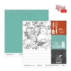 Папір для скрапбукінгу "Recipe book" 30x30см 200г/м2,двосторонній №4/5316035/Rosa/(10)