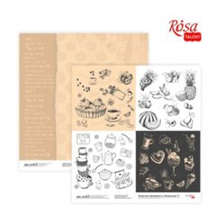 Папір для скрапбукінгу "Recipe book" 30x30см 200г/м2,двосторонній №5/5316036/Rosa/(10)