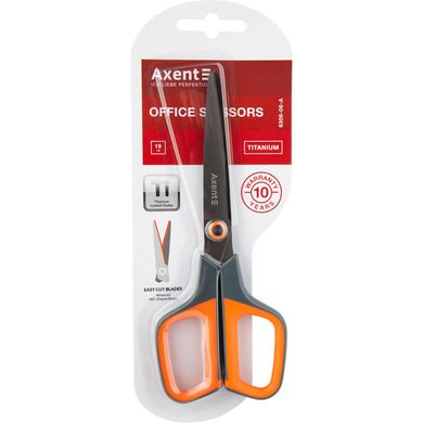Ножиці офісні "Axent" Titanium №6306-06-A 19см сір.-помаранчеві(12)