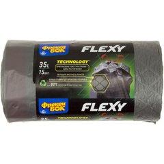 Пакети для сміття з затяжкою ФБ "Flexy LD" 35л 15шт графіт №9505
