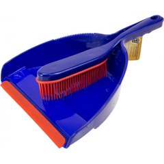 Комплект для прибирання совок,щітка з гумовим ворсом "Optima cleaning" синя №O73014(12)