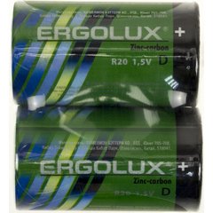 Батарейки Ergolux R-20/плівка 2шт