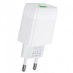 Зарядний пристрій Hoco №C72Q швидка зарядка 1USB+Type-C 3.0A white