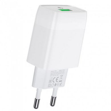 Зарядний пристрій Hoco №C72Q швидка зарядка 1USB+Type-C 3.0A white