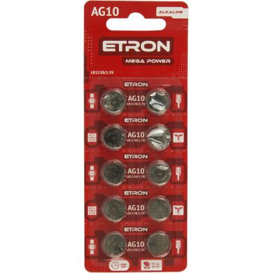 Батарейка Etron Mega Power AG10/10bl LR1130(10)(200)