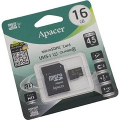 Карта пам' яті 16Gb Micro-SDHC (UHS-1 Apaceer (adapter) class10