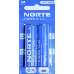 Батарейки Norte Power Plus R6-AA-C2 zinc-cardon/блістер 2шт(20)(600)