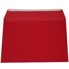 Конверт поштовий C6 (0+0) скл 110х160мм червоний (10)
