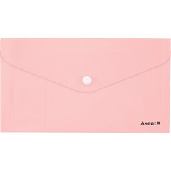 Папка-конверт "Axent" №1414-10 Pastelini на кнопці DL рожева(12)
