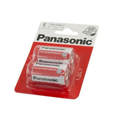 Батарейки Panasonic zinc carbon R-14 / блістер 2 шт (12)