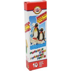 Пластилін Koh-i-noor Пінгвіни 131506 10 кольорів 200г зі стеком картонна упаковка