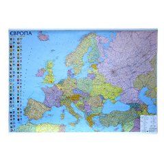 Карта "Європи" політ. картон, ламін., 1 планка:5400000 (80х110см)
