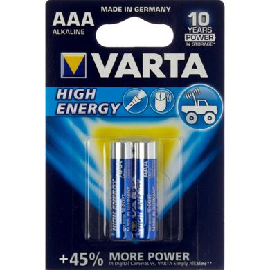 Батарейки Varta high energy/longlife power LR-03/блістер 2шт