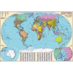 Карта світу політична 1:32000000 84х119см картон ламінація планки
