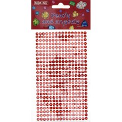 Перлини та стрази "Maxi" самоклеючі,червоні №MX61605-07(50)