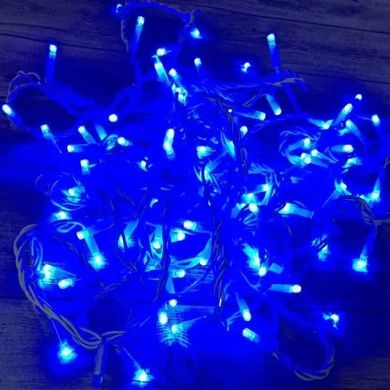 Гірлянда електрична вулична пряма 200LED blue білий провід 20м №6522