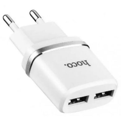 Зарядний пристрій Hoco №C12 2USB 2.4A white(10)