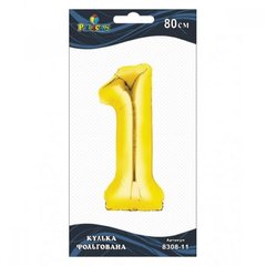 Кулька повітр. фольгована "Цифра-1" 80см золото №830811/Pelican/(1)(5)