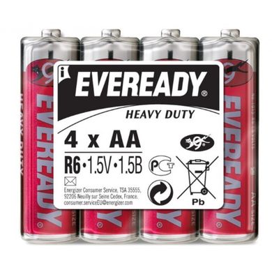 Батарейки Energizer Eveready Heavy Duty R-06/плівка 4шт(12)(144)